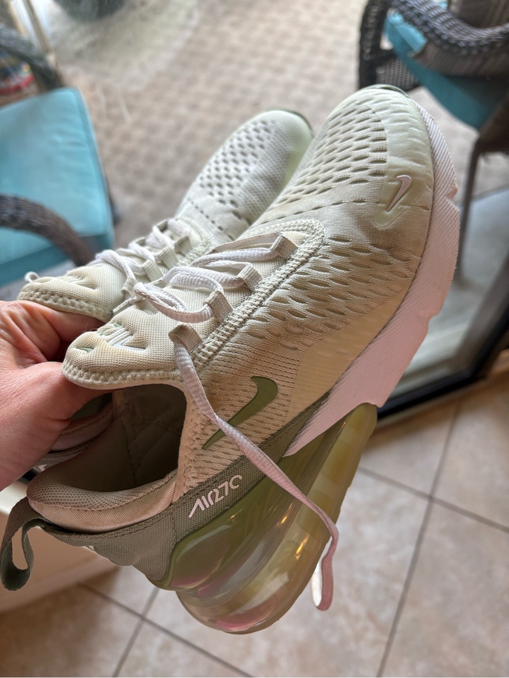Nike Women's Air Max 270 Sneakers - Sage Green & White
